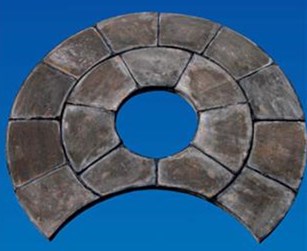 sector cast basalt tile combination