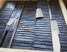 cast basalt tile packaging in wooden case
